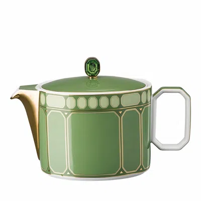 ROSENTHAL SWAROVSKI SIGNUM TEA POT SMALL 25 OZ. FERN GREEN