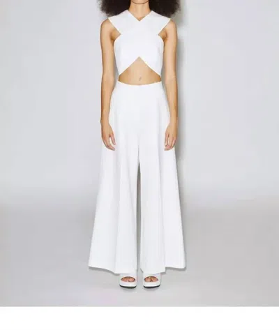 ROSETTA GETTY CROSS FRONT BRA TOP IN WHITE