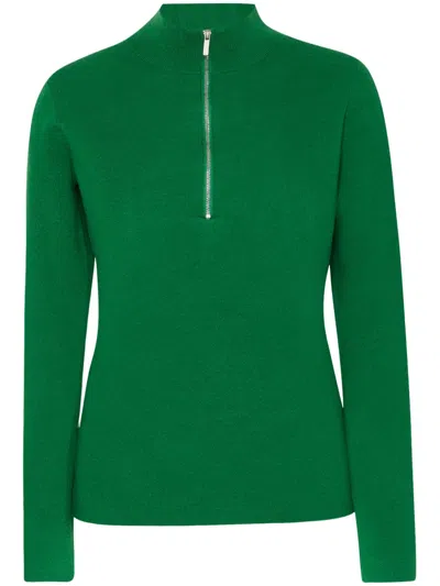 ROSETTA GETTY RIBBED ZIP-UP SWEATER