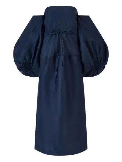 ROSIE ASSOULIN BALLOON-SLEEVE MIDI DRESS