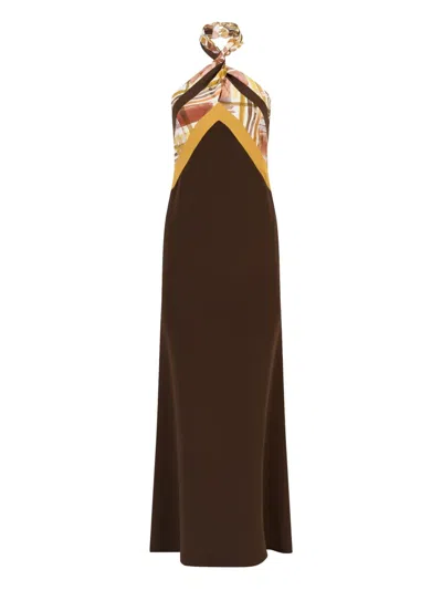 ROSIE ASSOULIN TWISTED HALTERNECK MAXI DRESS