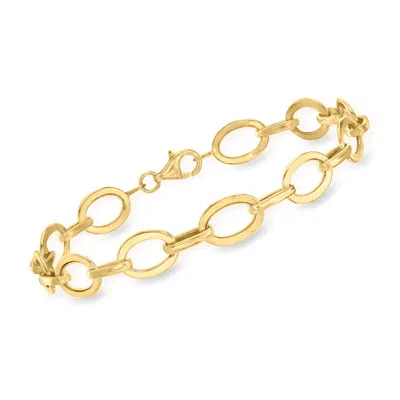 ROSS-SIMONS 14KT YELLOW GOLD FLAT OVAL-LINK BRACELET