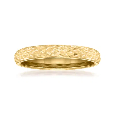 ROSS-SIMONS 18KT YELLOW GOLD QUILTED TEXTURED RING