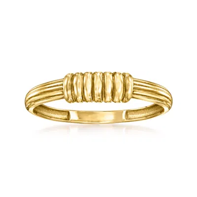 ROSS-SIMONS 18KT YELLOW GOLD RIBBED-CENTER RING