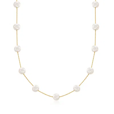 ROSS-SIMONS 7-7.5MM CULTURED PEARL STATION NECKLACE IN 14KT YELLOW GOLD