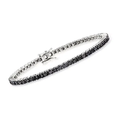 ROSS-SIMONS BLACK DIAMOND TENNIS BRACELET IN STERLING SILVER