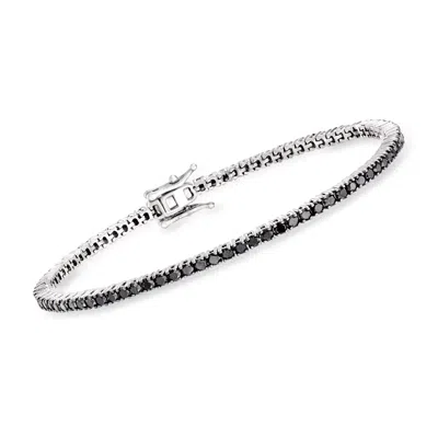 ROSS-SIMONS BLACK DIAMOND TENNIS BRACELET IN STERLING SILVER