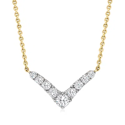 ROSS-SIMONS DIAMOND CHEVRON NECKLACE IN 14KT YELLOW GOLD