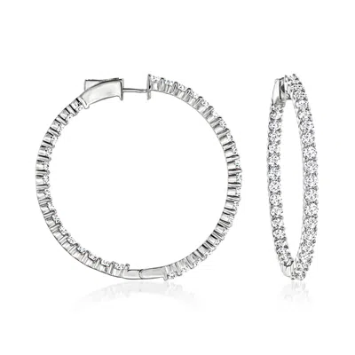 ROSS-SIMONS DIAMOND INSIDE-OUTSIDE HOOP EARRINGS IN 14KT WHITE GOLD