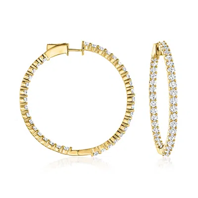 ROSS-SIMONS DIAMOND INSIDE-OUTSIDE HOOP EARRINGS IN 14KT YELLOW GOLD