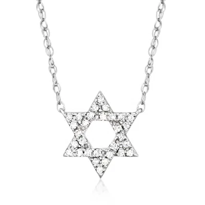 ROSS-SIMONS DIAMOND STAR OF DAVID NECKLACE IN STERLING SILVER