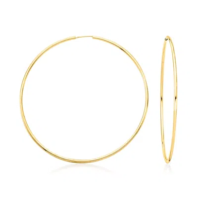 ROSS-SIMONS ITALIAN 1.5MM 14KT YELLOW GOLD ENDLESS HOOP EARRINGS