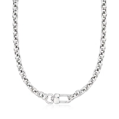 ROSS-SIMONS ITALIAN STERLING SILVER CABLE CHAIN MODERN-LOCK NECKLACE