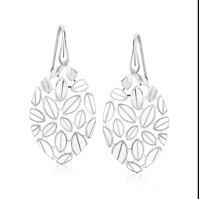 ROSS-SIMONS ITALIAN STERLING SILVER LEAF DROP EARRINGS