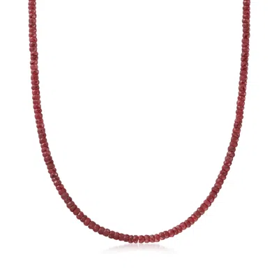 ROSS-SIMONS RUBY BEAD NECKLACE WITH 14KT YELLOW GOLD MAGNETIC CLASP