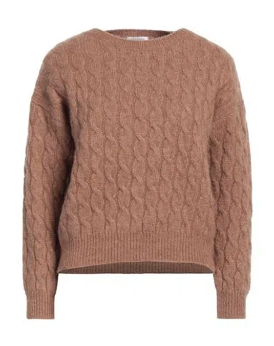 ROSSO35 ROSSO35 WOMAN SWEATER CAMEL SIZE 4 ALPACA WOOL, POLYAMIDE, VIRGIN WOOL