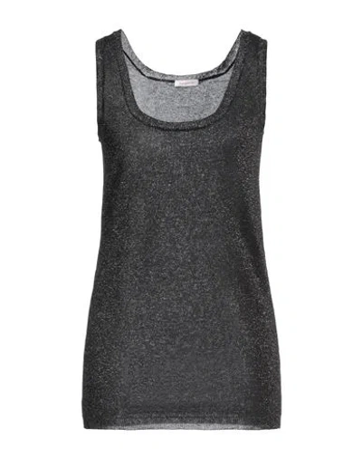 ROSSOPURO ROSSOPURO WOMAN TOP BLACK SIZE S VISCOSE, POLYESTER, METALLIC FIBER