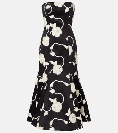 ROTATE BIRGER CHRISTENSEN ANA EMBROIDERED MIDI DRESS