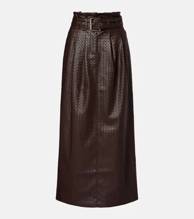 ROTATE BIRGER CHRISTENSEN ANATTA BELTED WOVEN MIDI SKIRT