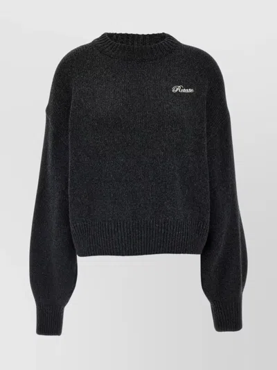 ROTATE BIRGER CHRISTENSEN CREWNECK KNIT SWEATER WITH DROPPED SHOULDERS