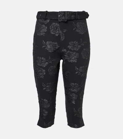 ROTATE BIRGER CHRISTENSEN FLORAL JACQUARD CAPRI PANTS