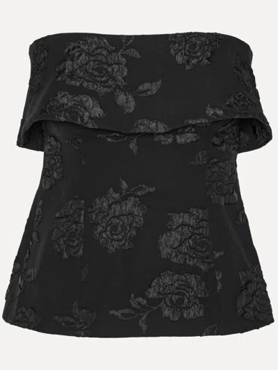 ROTATE BIRGER CHRISTENSEN FLORAL-JACQUARD TOP