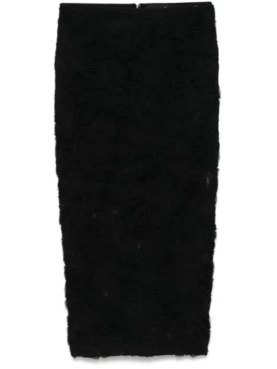 ROTATE BIRGER CHRISTENSEN FLOWER-MESH MIDI SKIRT