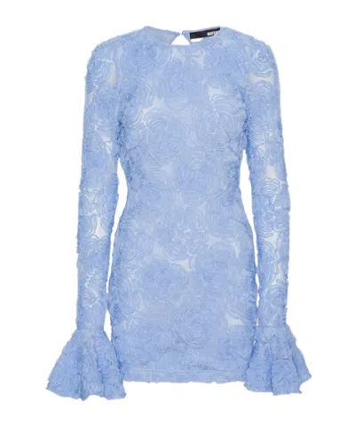 ROTATE BIRGER CHRISTENSEN FLORAL-APPLIQUÉ MESH MINI DRESS