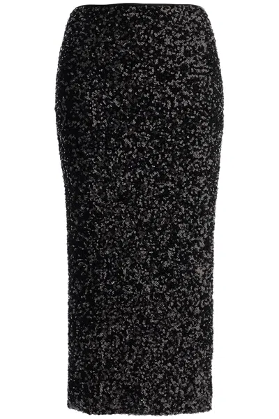 ROTATE BIRGER CHRISTENSEN MIDI SEQUIN SKIRT IN