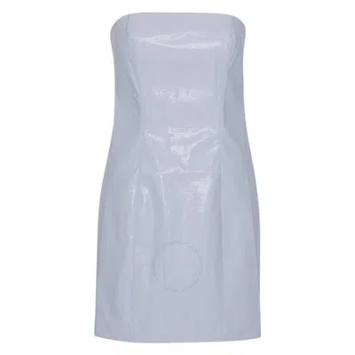 ROTATE BIRGER CHRISTENSEN ROTATE ARTIC ICE HERLA STRAPLESS EMBOSSED MINI DRESS
