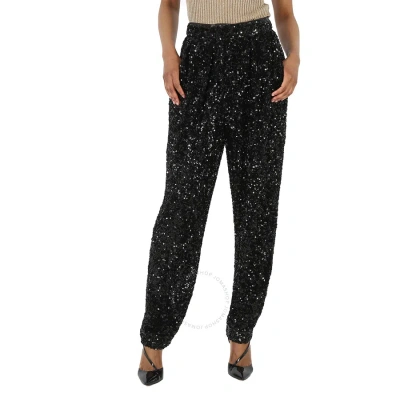ROTATE BIRGER CHRISTENSEN ROTATE LADIES BLACK SEQUIN HIGH-WAISTED TROUSERS