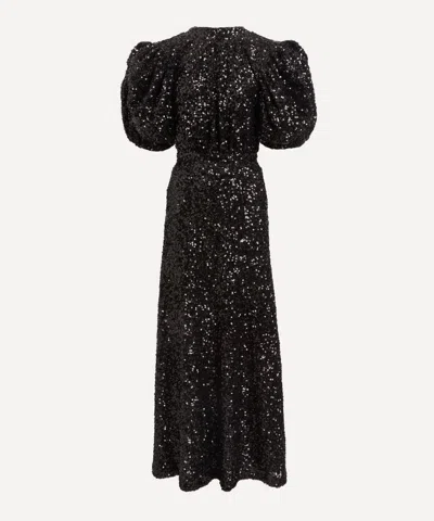 ROTATE BIRGER CHRISTENSEN ROTATE BIRGER CHRISTENSEN WOMEN'S BLACK SEQUIN MIDI DRESS