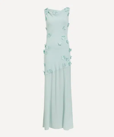 ROTATE BIRGER CHRISTENSEN ROTATE BIRGER CHRISTENSEN WOMEN'S BLUE MAXI HALTER-NECK DRESS