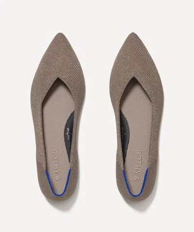 ROTHYS ROTHY'S WOMEN'S POINT II LIGHT PEWTER FLATS