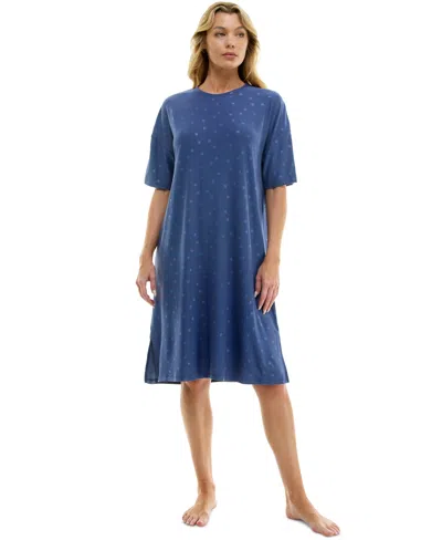 ROUDELAIN WOMEN'S PRINTED SHORT-SLEEVE SLEEPSHIRT