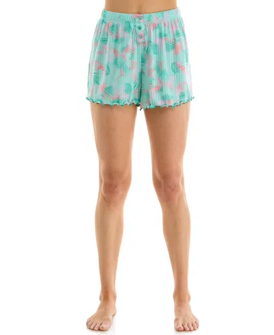 ROUDELAIN WOMEN'S WIDE RIB PULLOVER SHORT WITH LETTUCE HEM