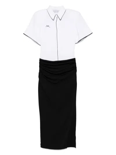 ROWEN ROSE TWO-TONE MIDI DRESS