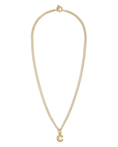 ROXANNE ASSOULIN PUFFY INITIAL DOUBLE CHAIN PENDANT NECKLACE, 26