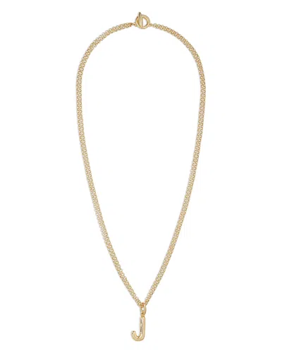 ROXANNE ASSOULIN PUFFY INITIAL DOUBLE CHAIN PENDANT NECKLACE, 26