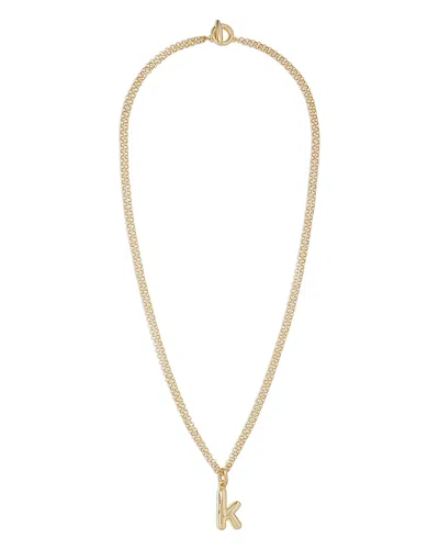 ROXANNE ASSOULIN PUFFY INITIAL DOUBLE CHAIN PENDANT NECKLACE, 26
