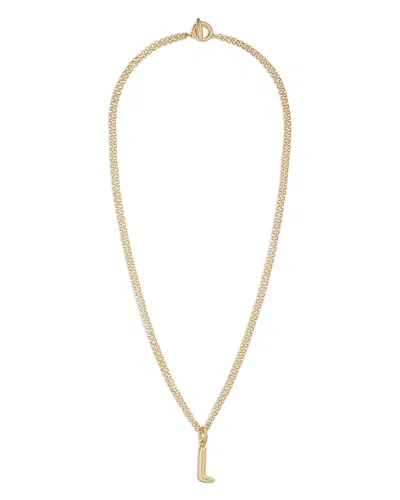 ROXANNE ASSOULIN PUFFY INITIAL DOUBLE CHAIN PENDANT NECKLACE, 26