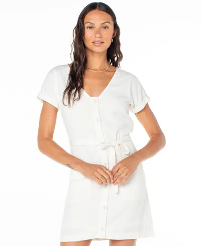 ROXY JUNIORS' KONA BELTED SHORT-SLEEVE MINI DRESS