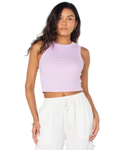 ROXY JUNIORS' ROXIFY RIBBED LOGO CROPPED TANK TOP