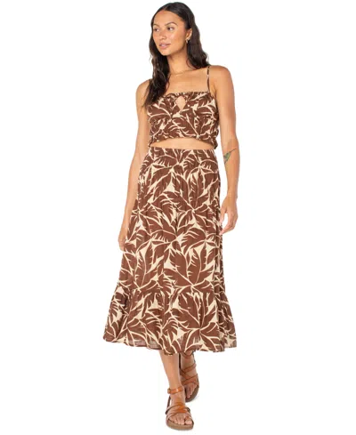 ROXY JUNIORS' SUNSET MIST TIERED CROPPED CAMISOLE TOP