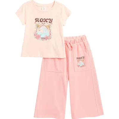 ROXY ROXY KIDS' LOGO GRAPHIC T-SHIRT & SWEATPANTS SET