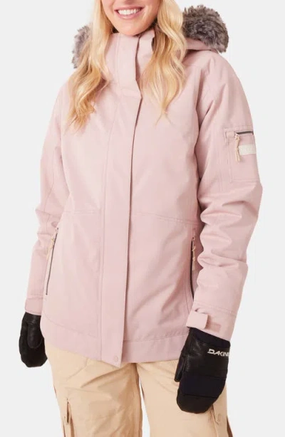 ROXY ROXY MEADE HOODED SNOW JACKET WITH FAUX FUR TRIM