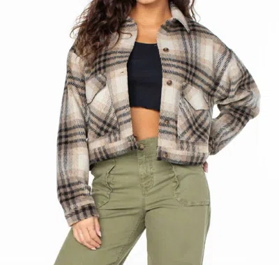ROXY TOWNSHIP PLAID JACKET IN BROWN