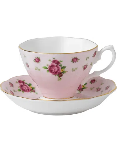ROYAL ALBERT NEW COUNTRY ROSES PINK TEACUP AND SAUCER