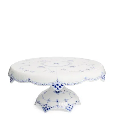 ROYAL COPENHAGEN BLUE FLUTED FULL LACE CAKE STAND