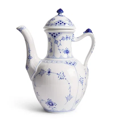 ROYAL COPENHAGEN BLUE FLUTED HALF LACE COFFEE POT